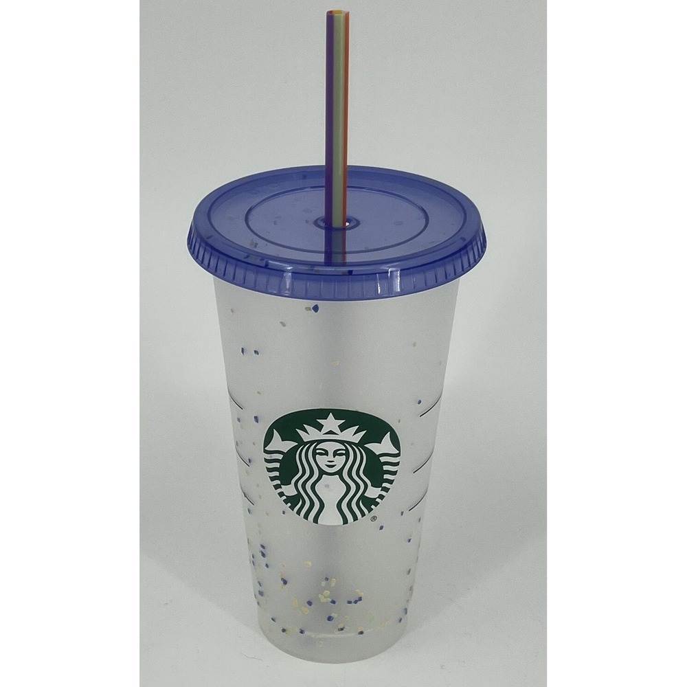 Starbucks 24 oz Cold Cup Colorful Confetti Dot Straw Lid Color Changing